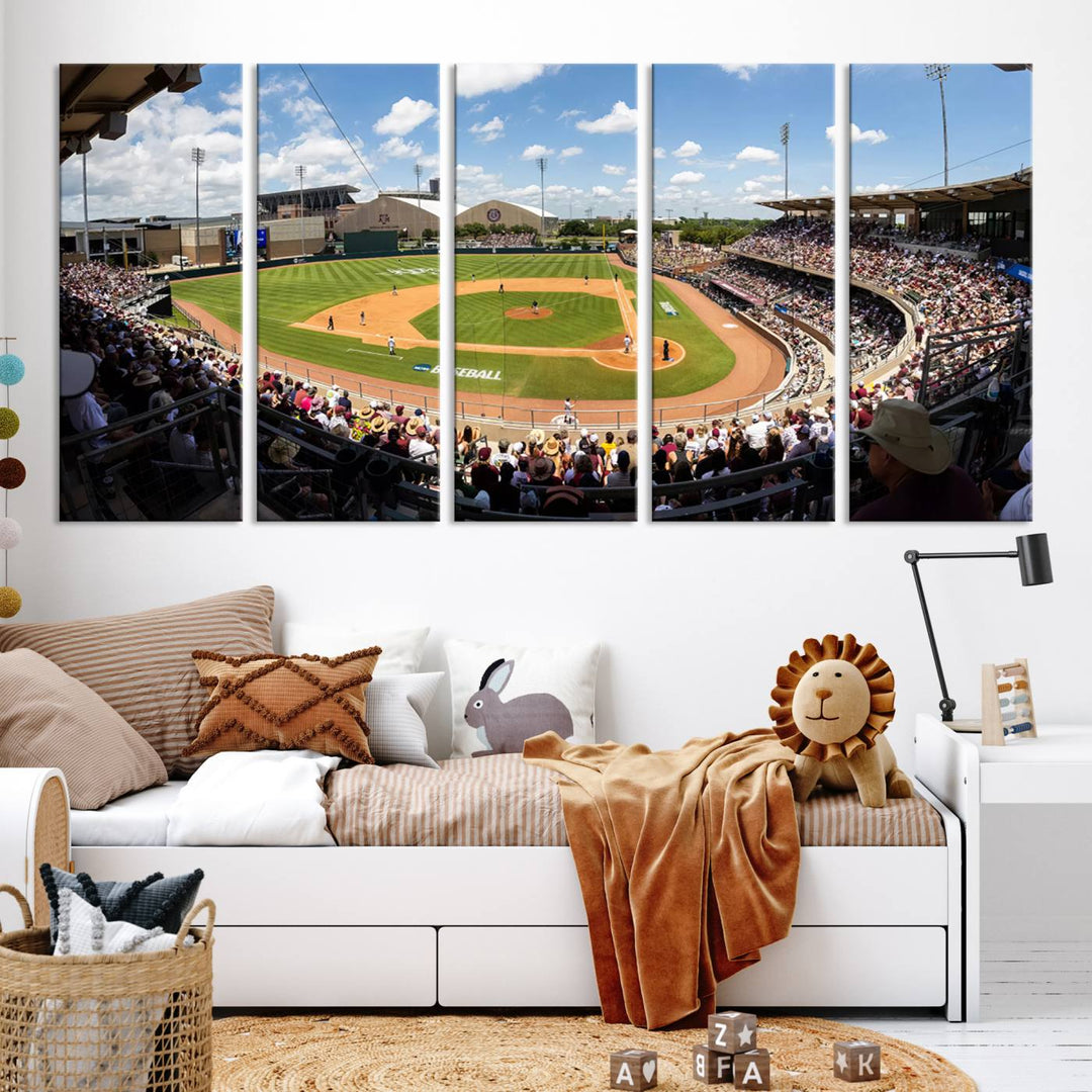 The Texas A&M University Aggies Athletics Team Print - College Station Kyle Field Wall Art Canvas Print