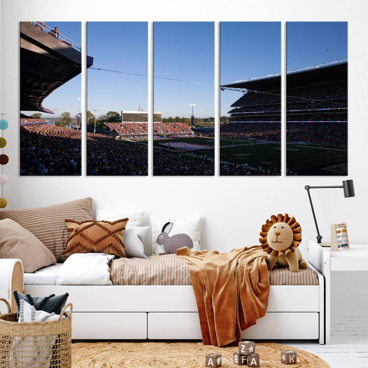 The University of Washington Huskies Football Team Print - Seattle Husky Stadium Wall Art Canvas Print