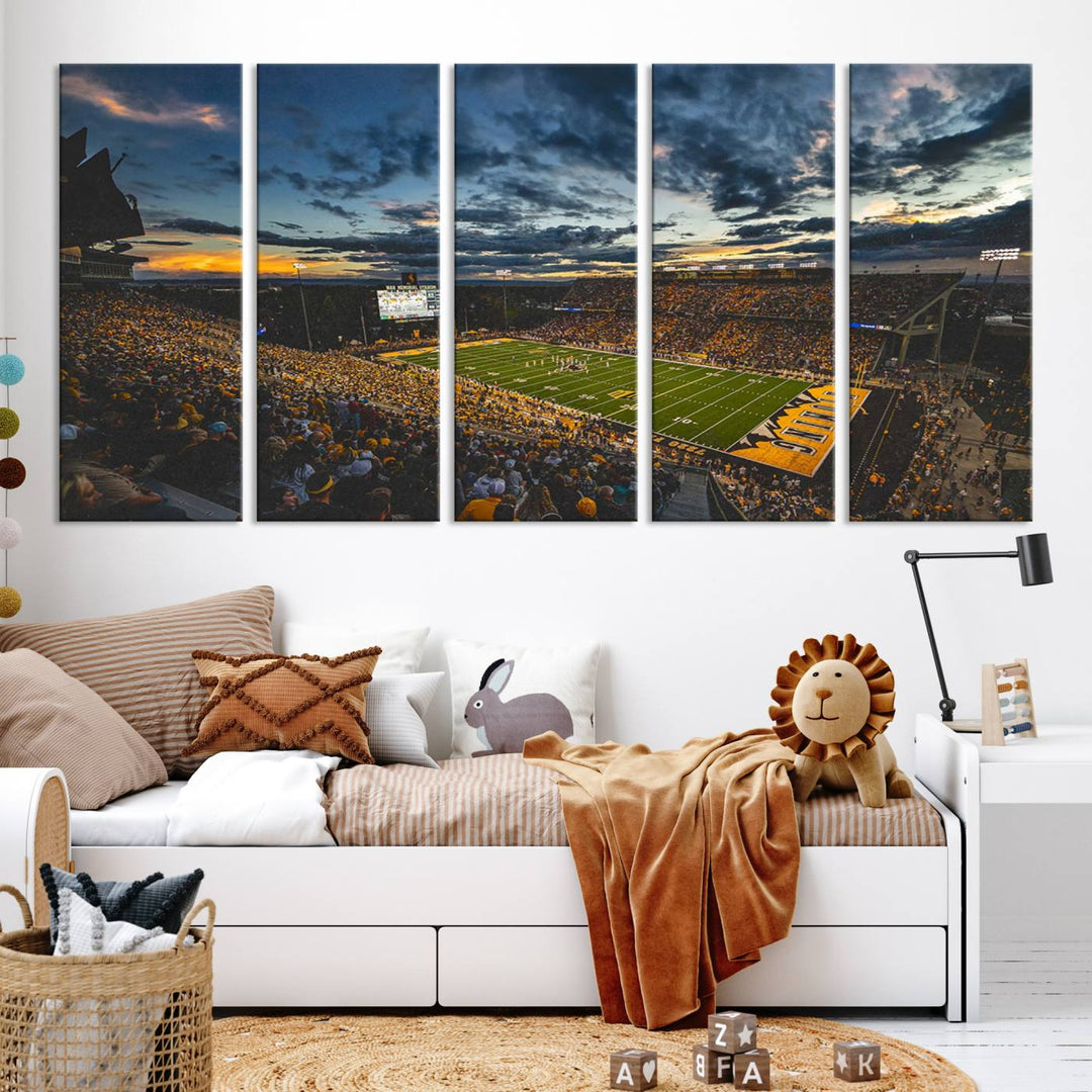 University of Wyoming Cowboys Football Team Print - Laramie War Memorial Stadium Wall Art Canvas Print