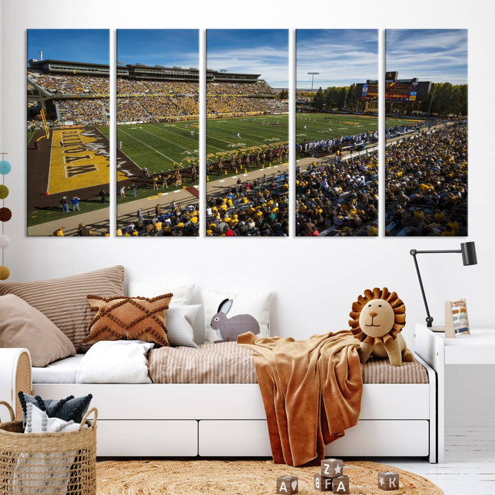 University of Wyoming Cowboys Football Team Print - Laramie Jonah Field at War Memorial Stadium Wall Art Canvas Print