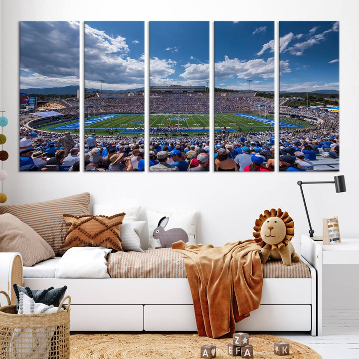 Air Force Falcons Football Team Print - Colorado Springs Falcon Stadium Wall Art Canvas Print