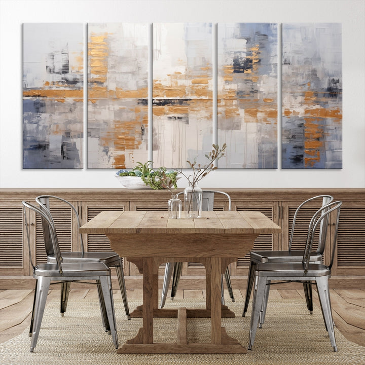 The Beige Modern Large Abstract Wall Art Canvas Print in neutral tones features a UV-protective coating for enduring elegance.