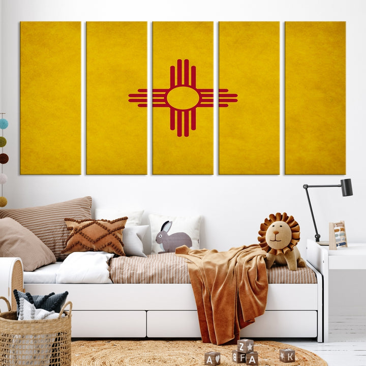 New Mexico States Flag Wall Art Canvas Print