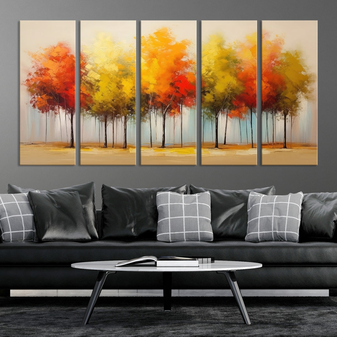 Art mural abstrait d'arbre d'automne d'automne Impression sur toile