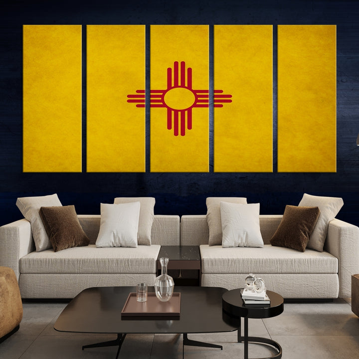 New Mexico States Flag Wall Art Canvas Print