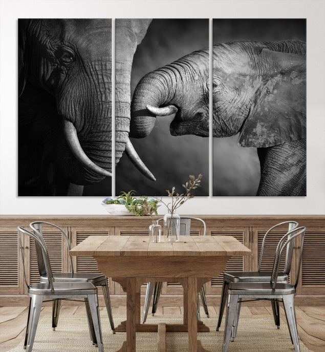 Elephant Family Wall Art Canvas Print