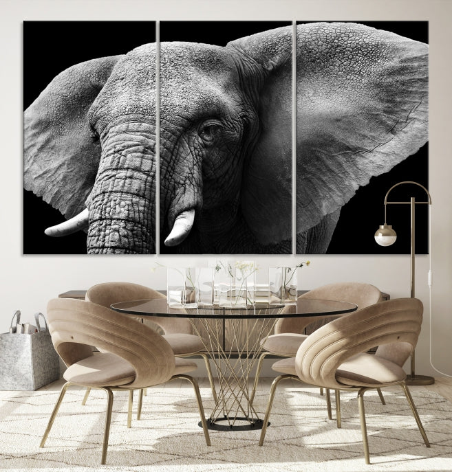 Big Elephant Close Up Wall Art Canvas Print