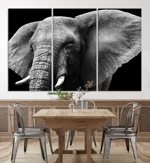 Big Elephant Close Up Wall Art Canvas Print