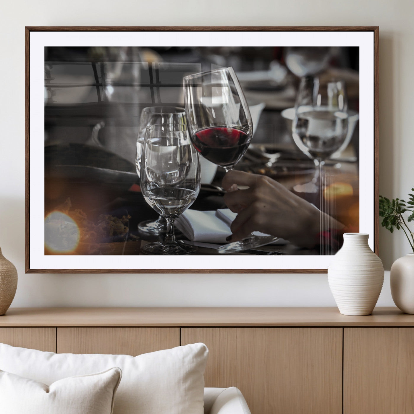 MGC-FP-36x24 - Red Wine and Glass Canvas Print