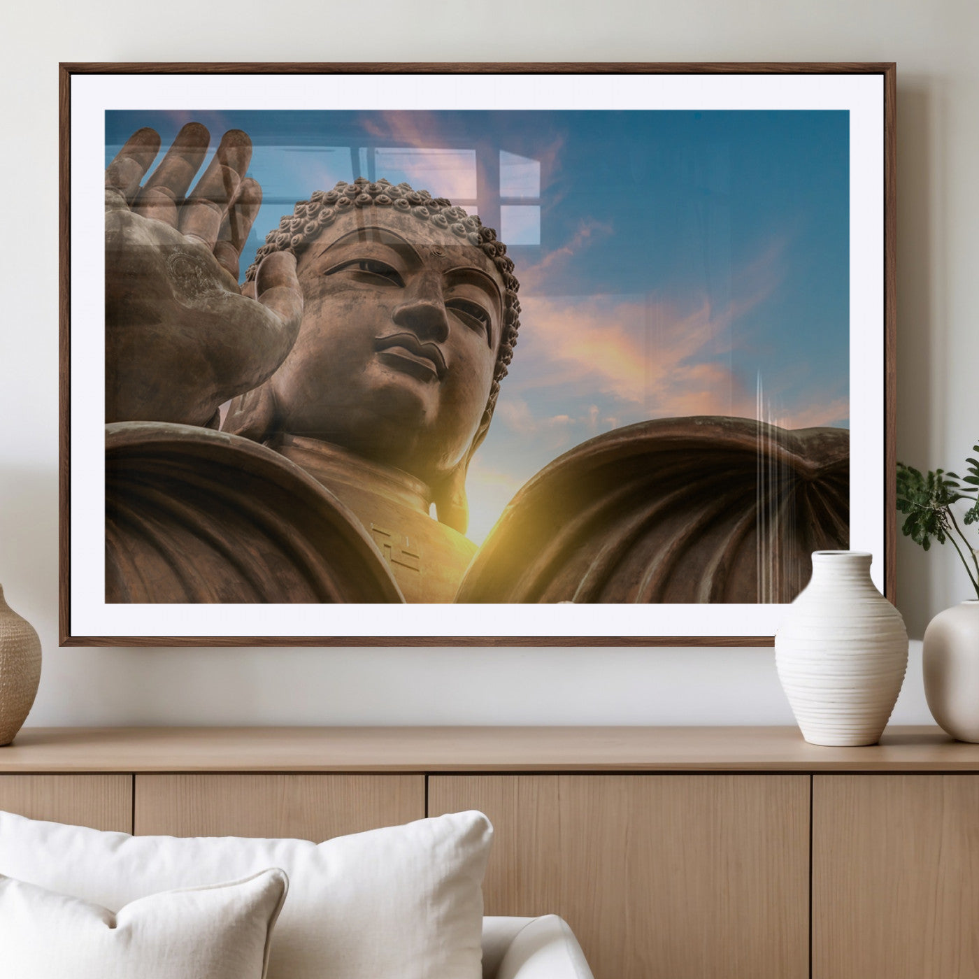 MGC-FP-36x24 - Buddha Statue and Daylight Wall Art, Buddha Statue Wall Art Canvas Print