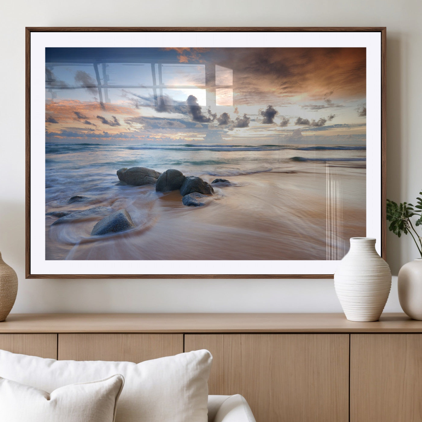 MGC-FP-36x24 - Serene Weather On The Beach Wall Art Canvas Print