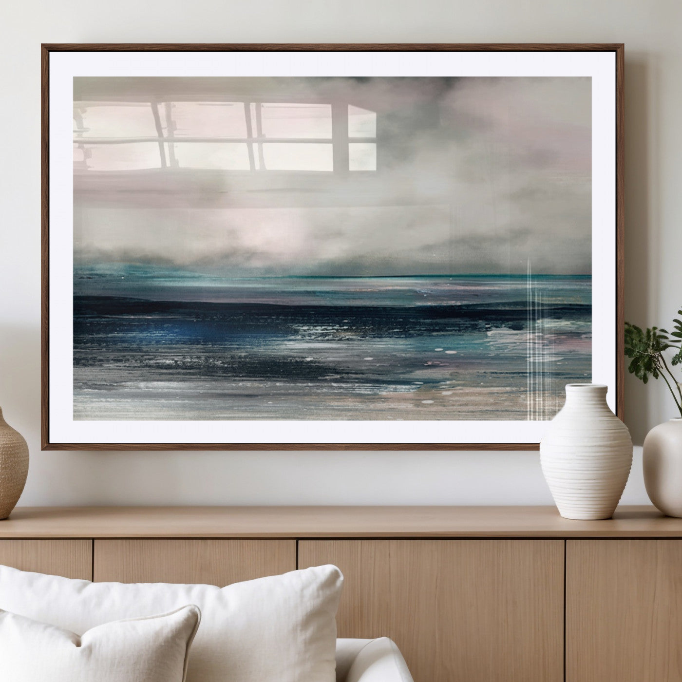 MGC-FP-36x24 - Abstract Ocean Wall Art Print – Modern Seascape Canvas Print – Minimalist Coastal Artwork