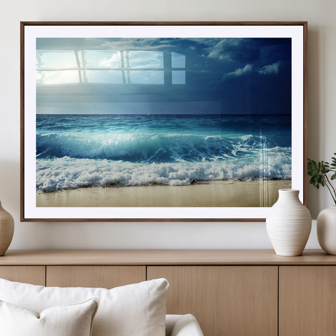 MGC-FP-36x24 - Majestic Ocean Wave Wall Art Canvas | 3 Panel Large Seascape Print for Living Room, Bedroom, Office