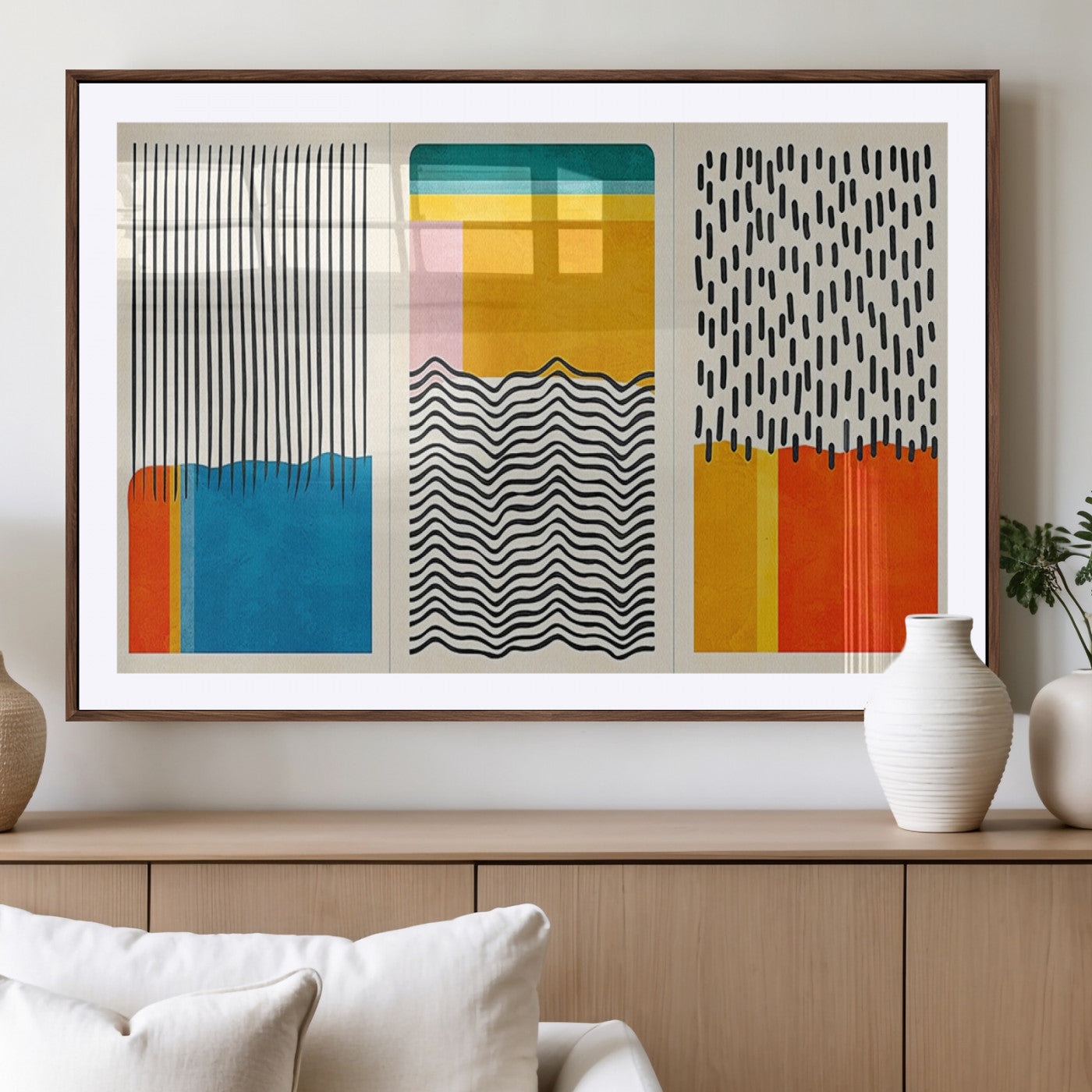 MGC-FP-36x24 - Canvas Print Wall Art Abstract Illustrs Art Boho, Framed Abstract Boho Art