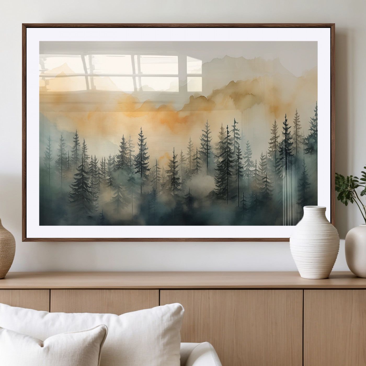 34155-MGV-CV-36X24-Abstract Forest Print - Mountain Wall Art | Autumn Landscape Canvas Print for Living Room, Bedroom, or Office | Large Wall Art Decor
