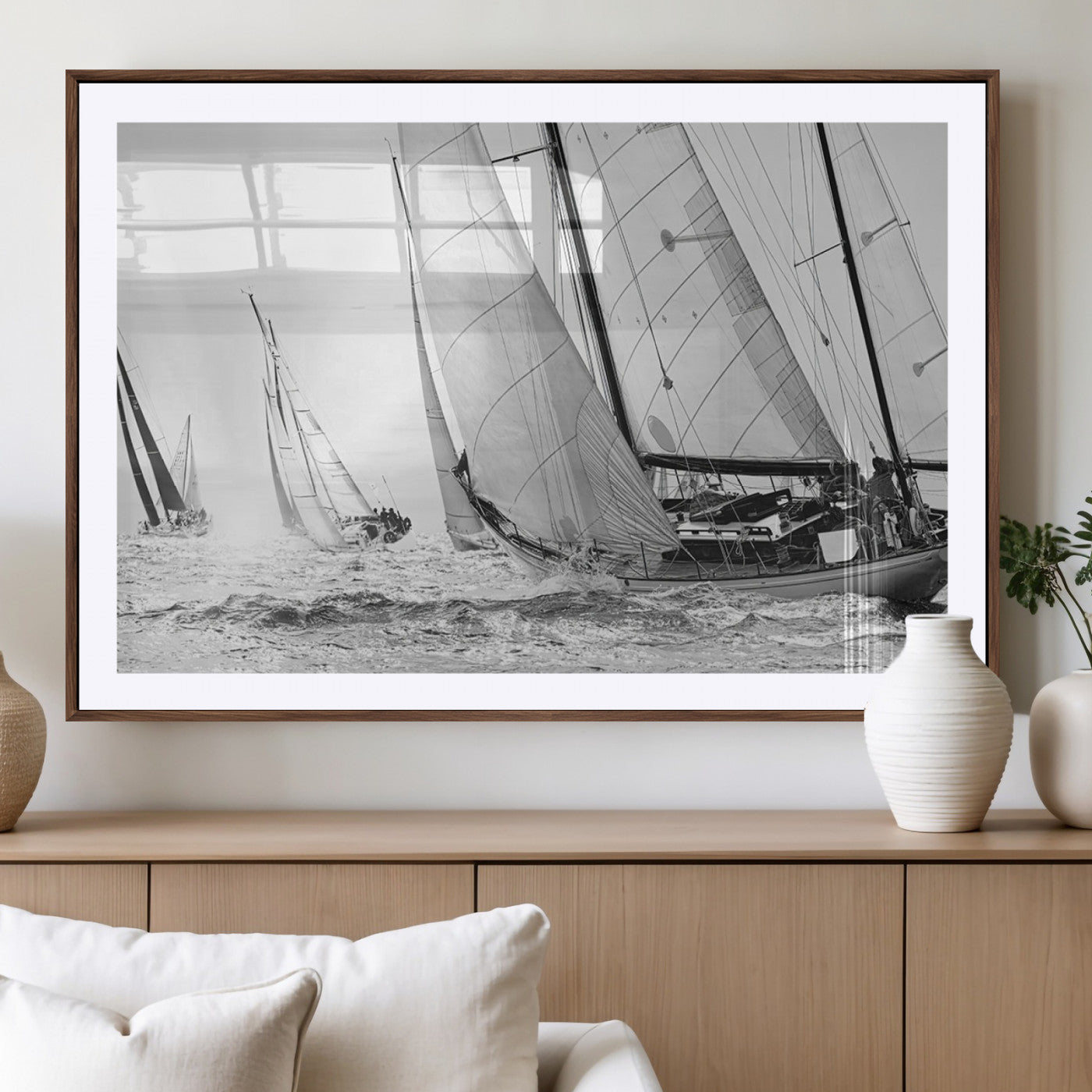 MGC-FP-36x24 - Yacht Sailboat Regatta Canvas Wall Art Canvas Print