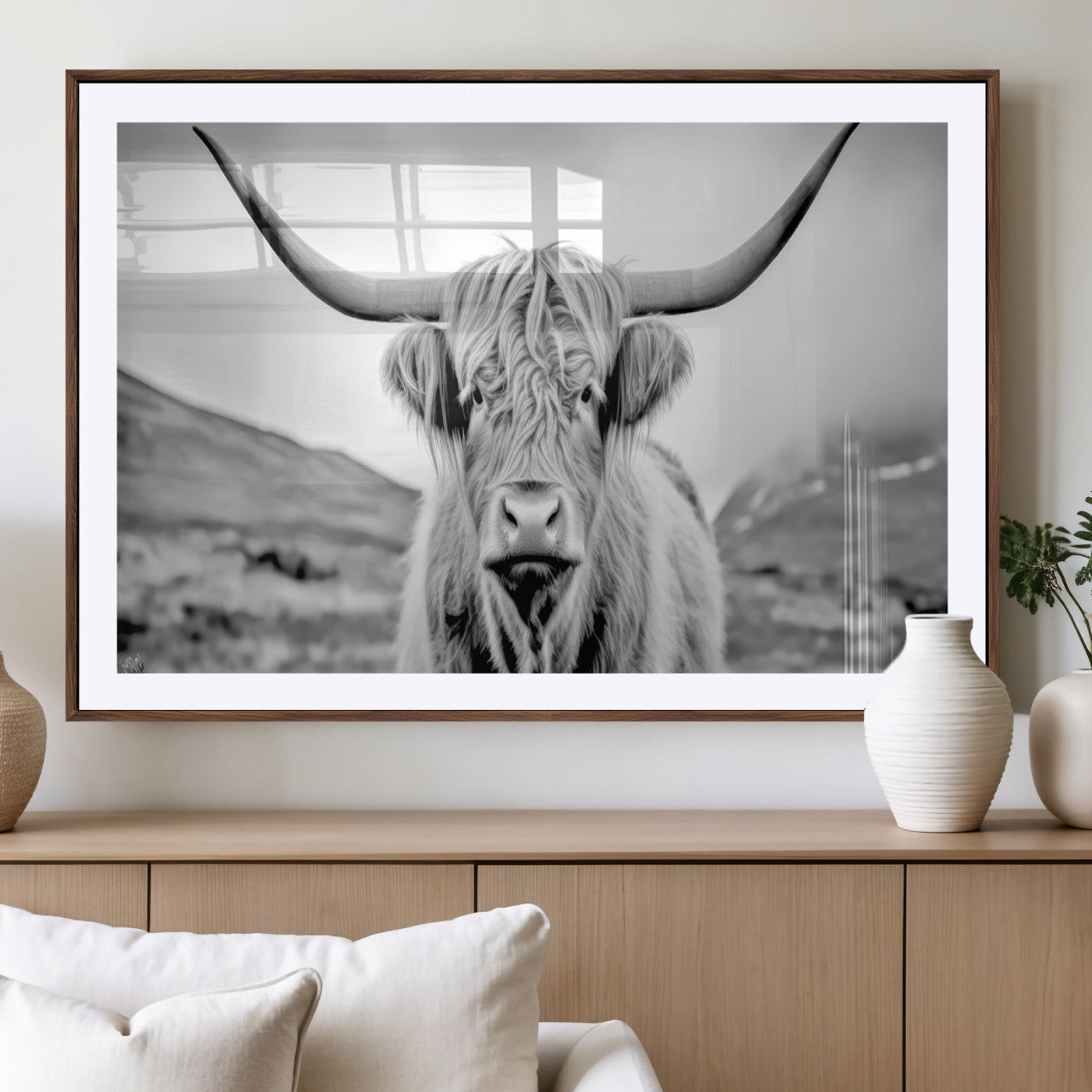 -Scottish Cow Wall Art Canvas Print