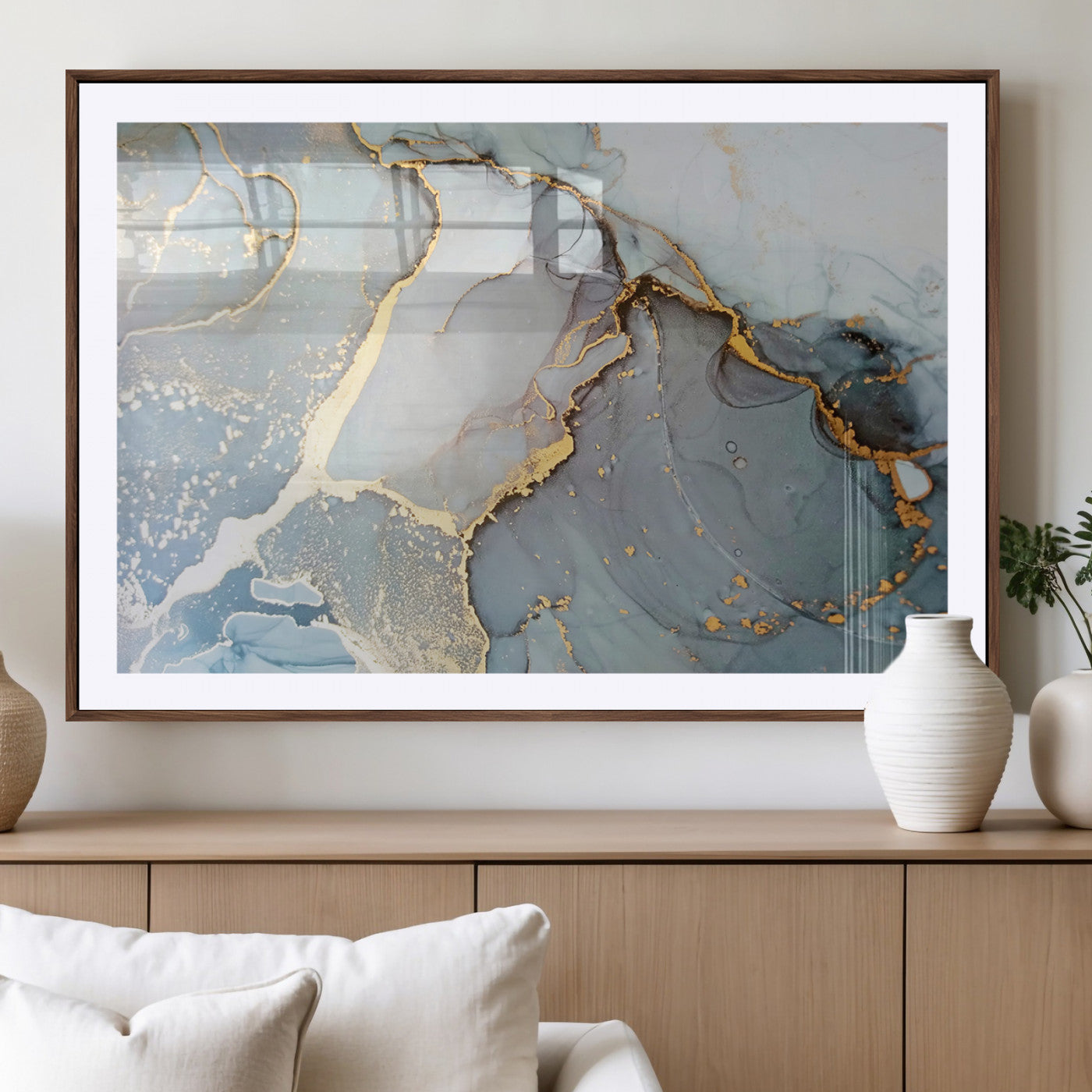 -Large Abstract Marble Wall Art Canvas Print for Living Room and Farmhouse Decor