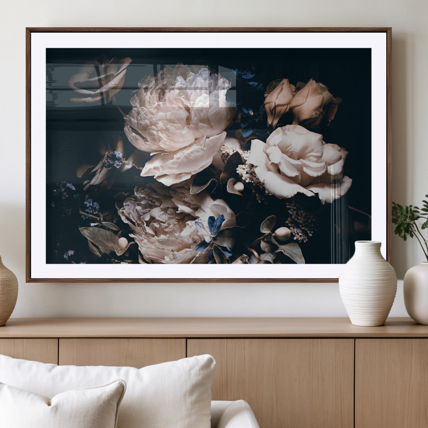 MGC-FP-36x24 - Pink Peonies Flowers Large Canvas Art Print