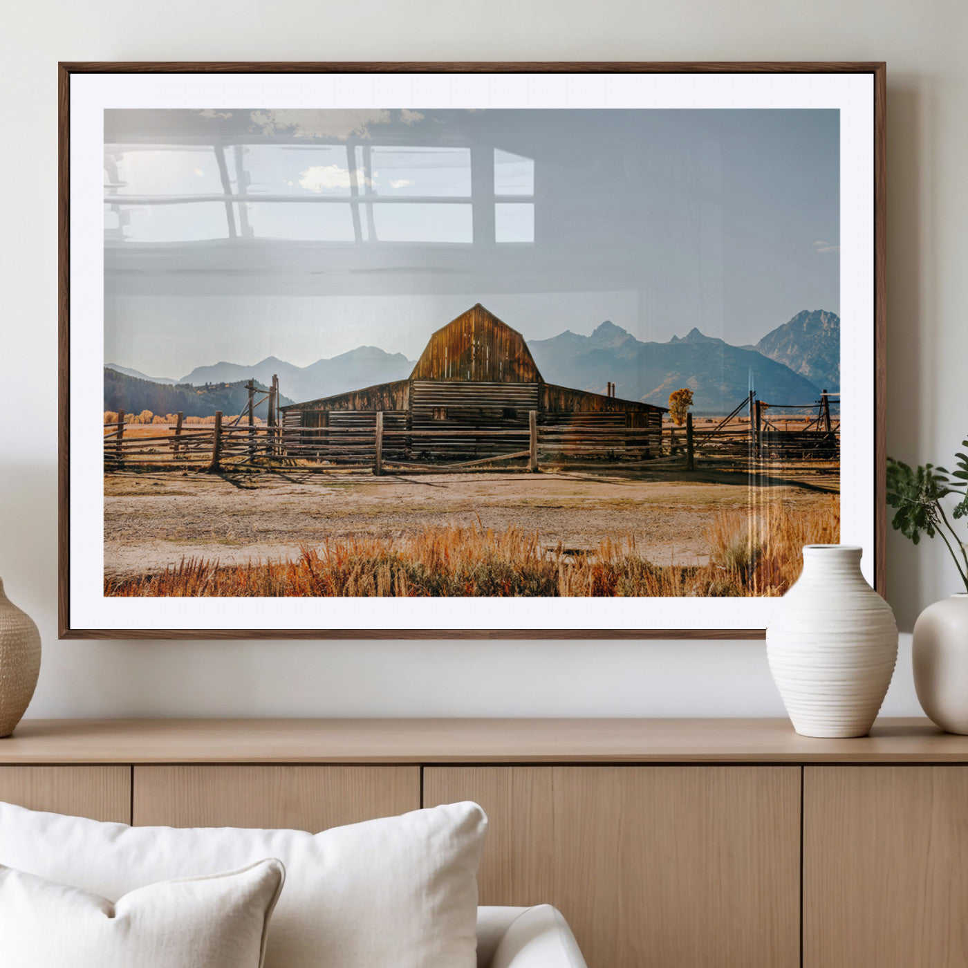 MGC-FP-36x24 - Vintage Old Barn Field Wall Art Canvas Print for Farmhouse Decor - Rustic Barn Wall Art Canvas Print