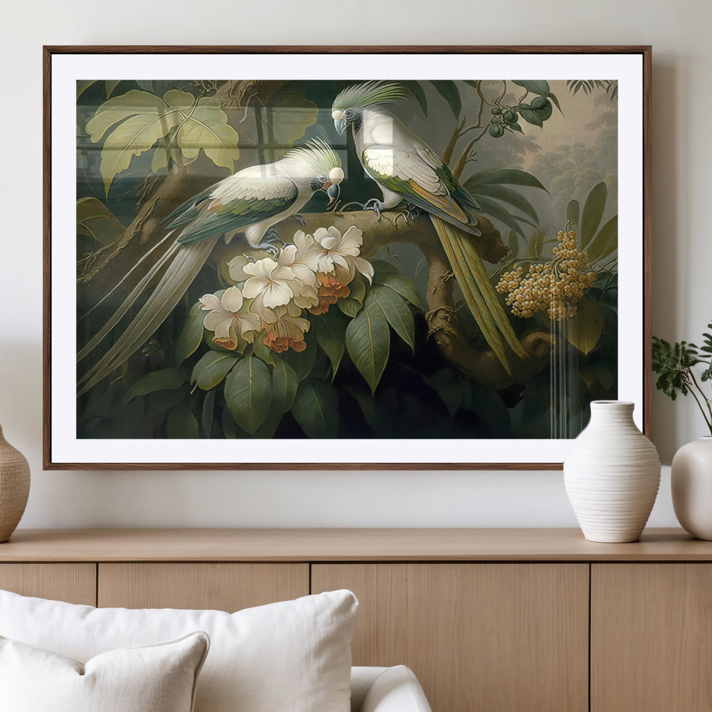 -Tropical Paradise Print Wall Art Stunning Artwork of a Parrot in a Lush Forest with Beautiful