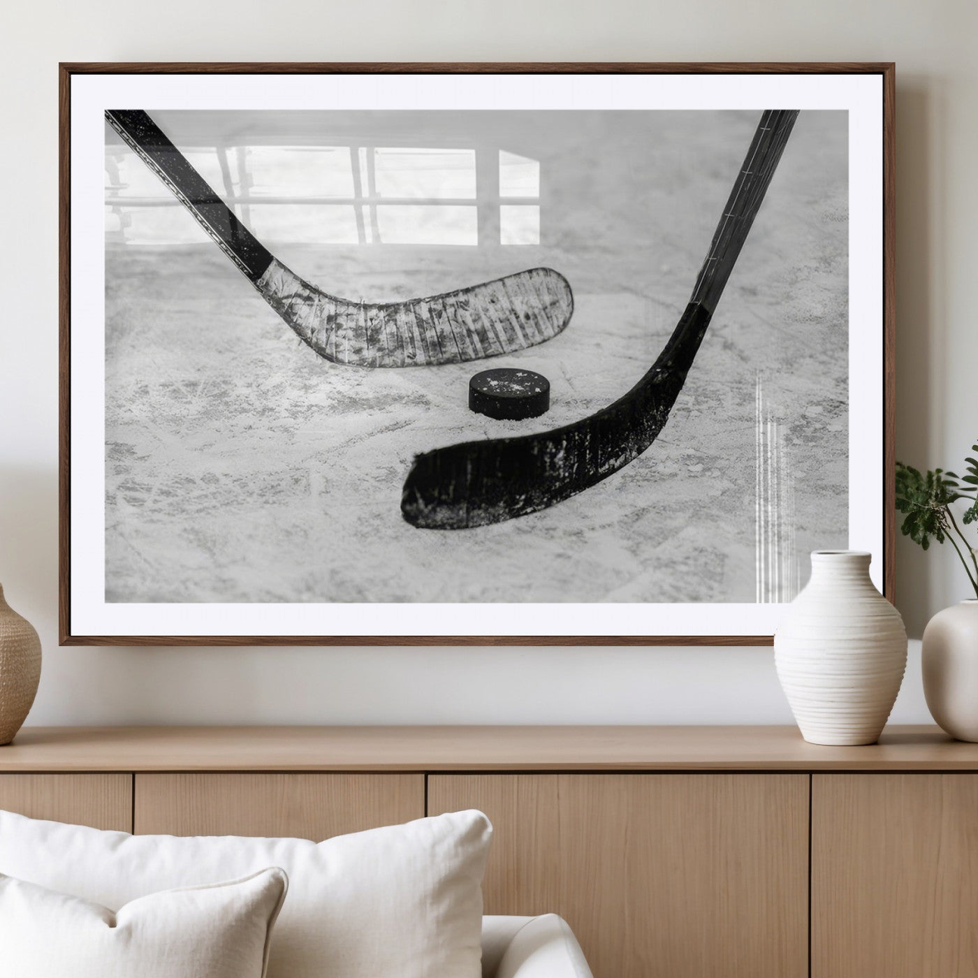 MGC-FP-36x24 - Winter Ice Hockey Sport Canvas Wall Art Print - Hockey Wall Art Print