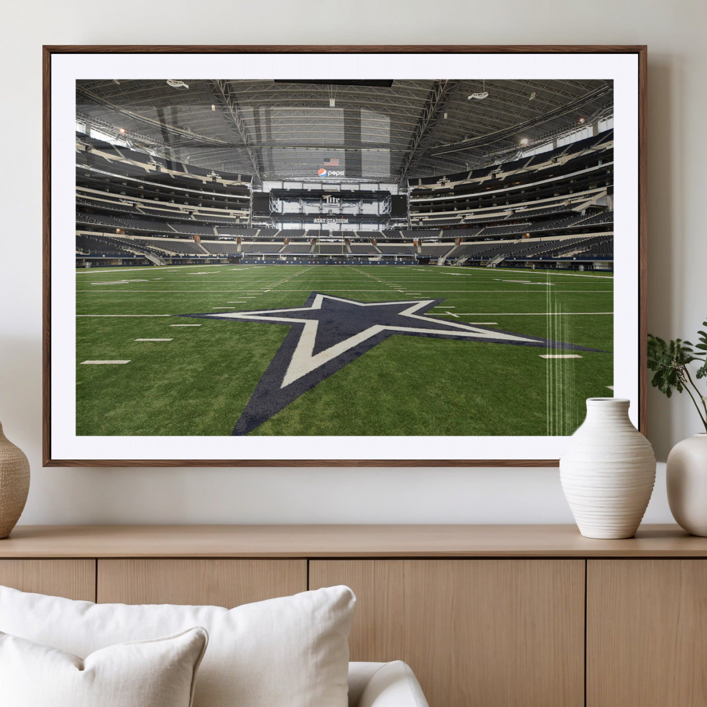 MGC-FP-36x24 - Dallas Cowboys Football Team Print - Arlington AT&T Stadium Wall Art Canvas Print
