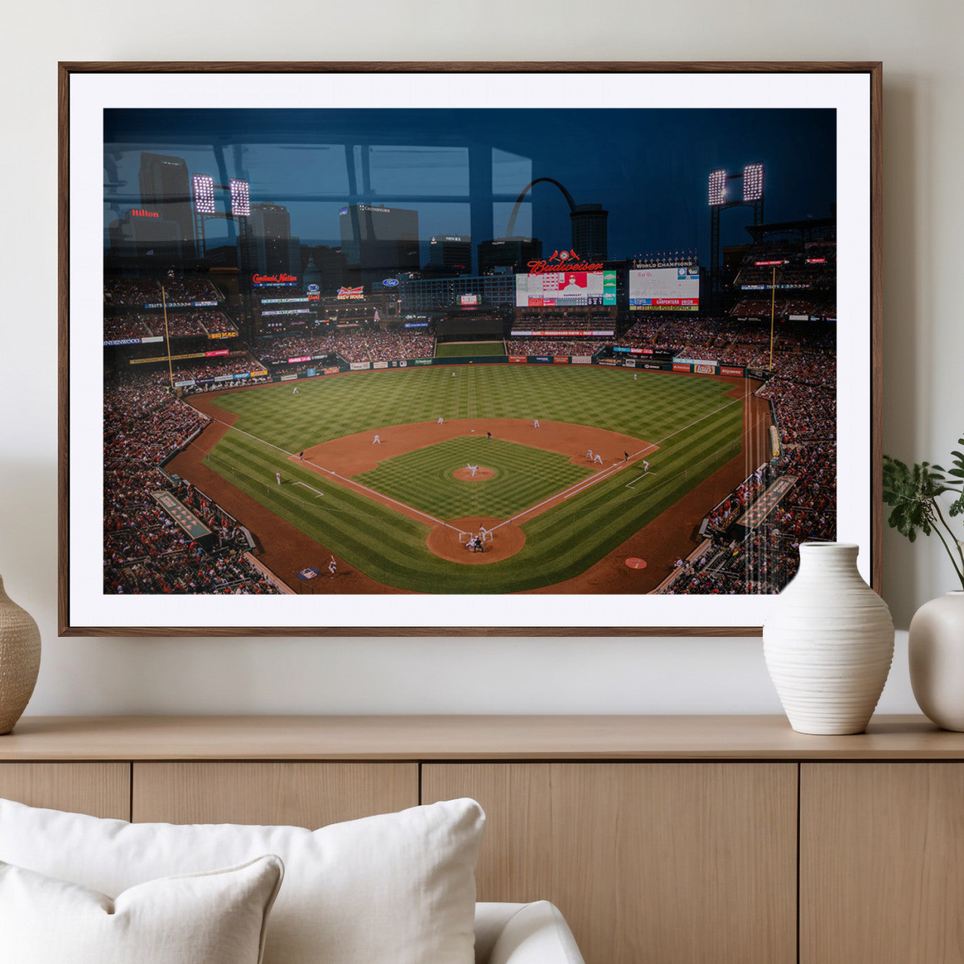 MGC-FP-36x24 - St. Louis Cardinals Baseball Team Print - Busch Stadium Wall Art Canvas Print