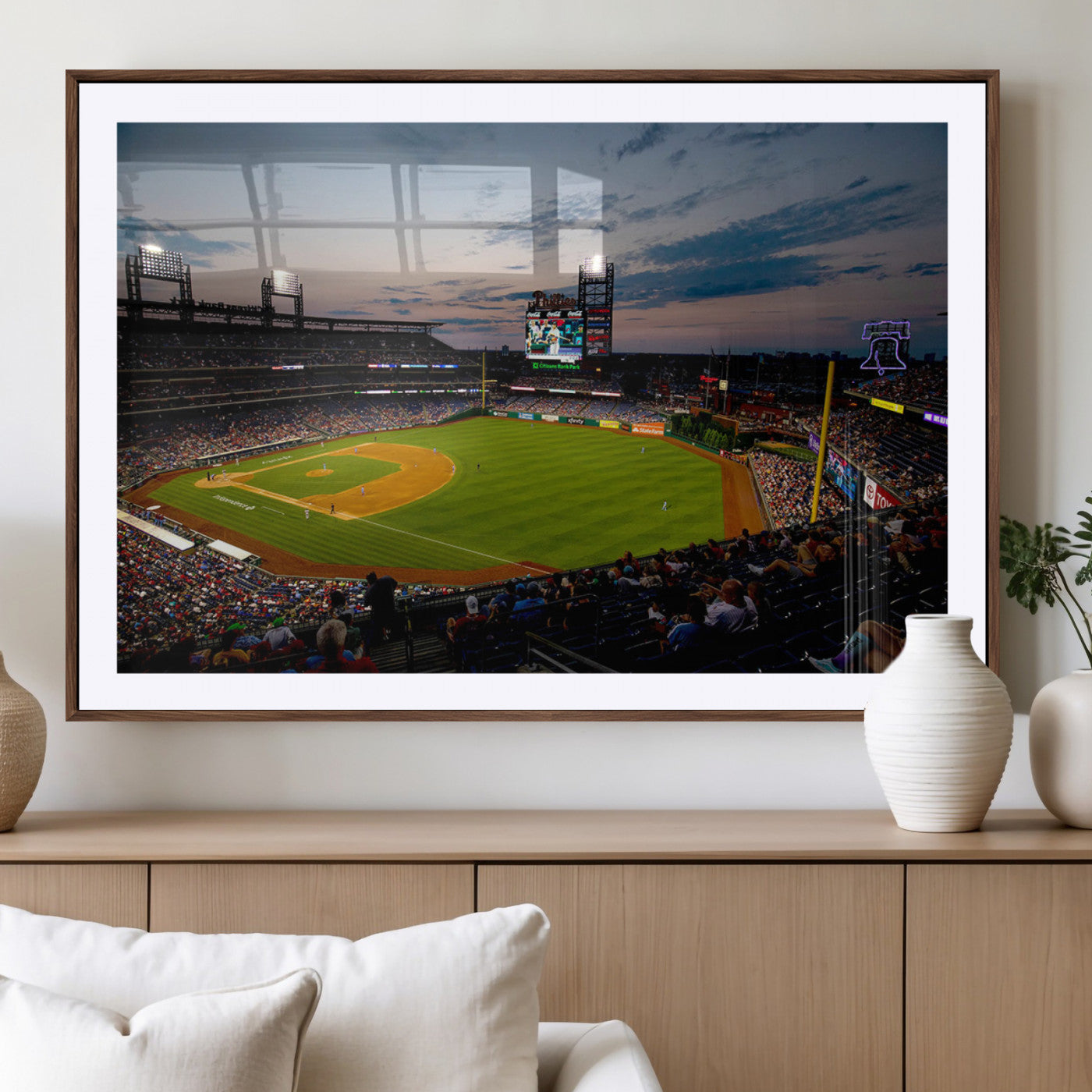 -Philadelphia Phillies Baseball Team Print - Citizens Bank Park Stadium Wall Art Canvas Print