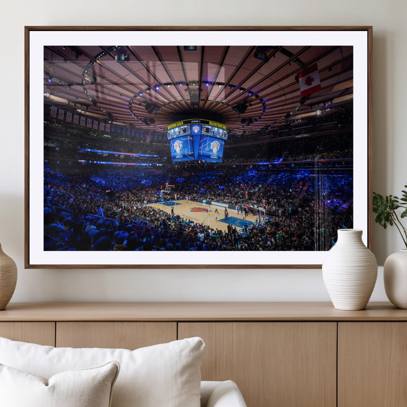 MGC-FP-36x24 - Madison Square Garden Basketball Print Canvas- Madison Square Garden Basketball Game Triple Canvas