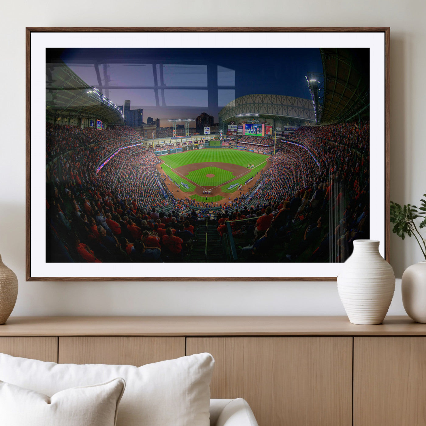 MGC-FP-36x24 - Houston Astros Baseball Print Canvas - Houston Minute Maid Park Stadium Wall Art Canvas Print