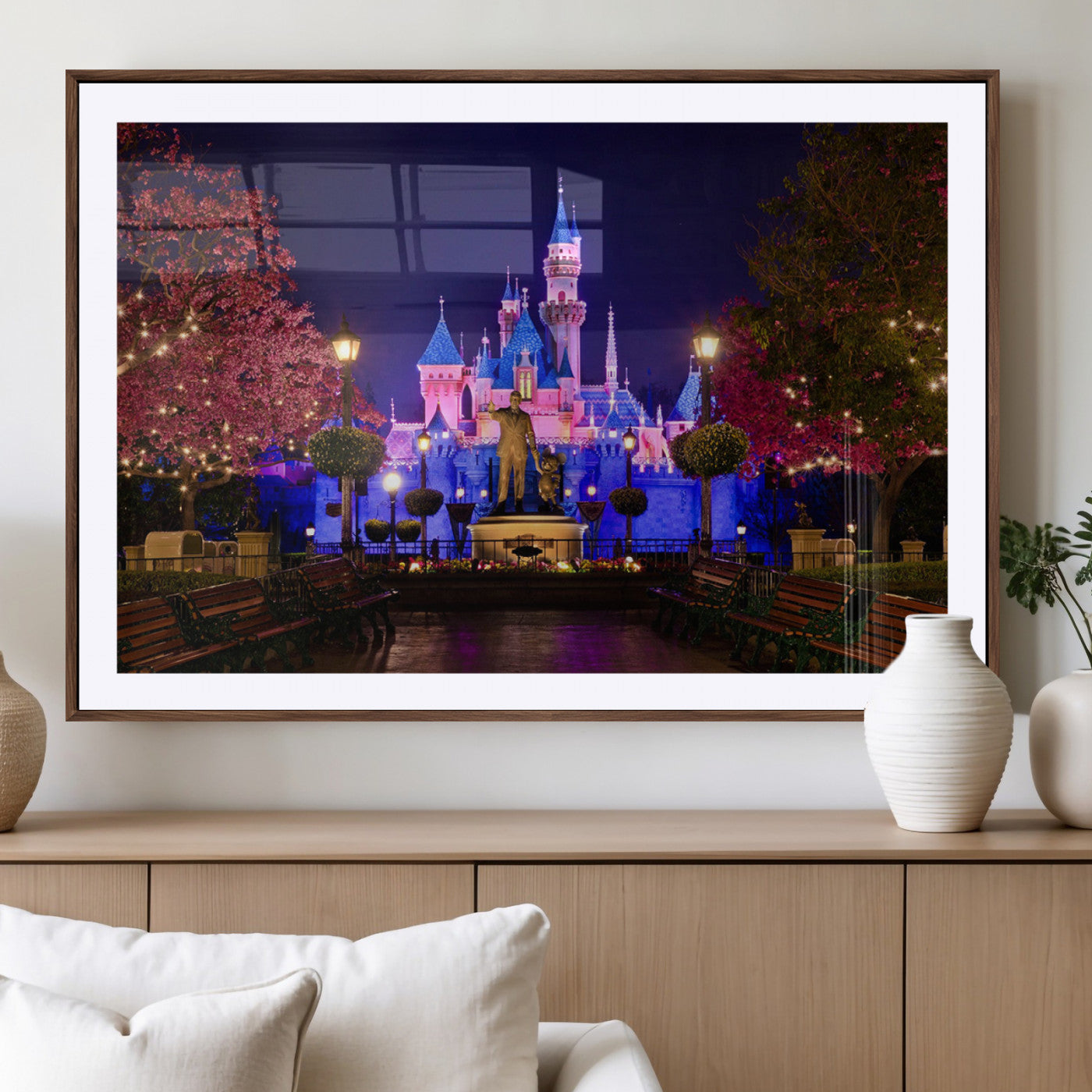 MGC-FP-36x24 - Castle Large Wall Art Disney Magic Kingdom Kids Room Decor - Disney World Christmas Home Decor Child