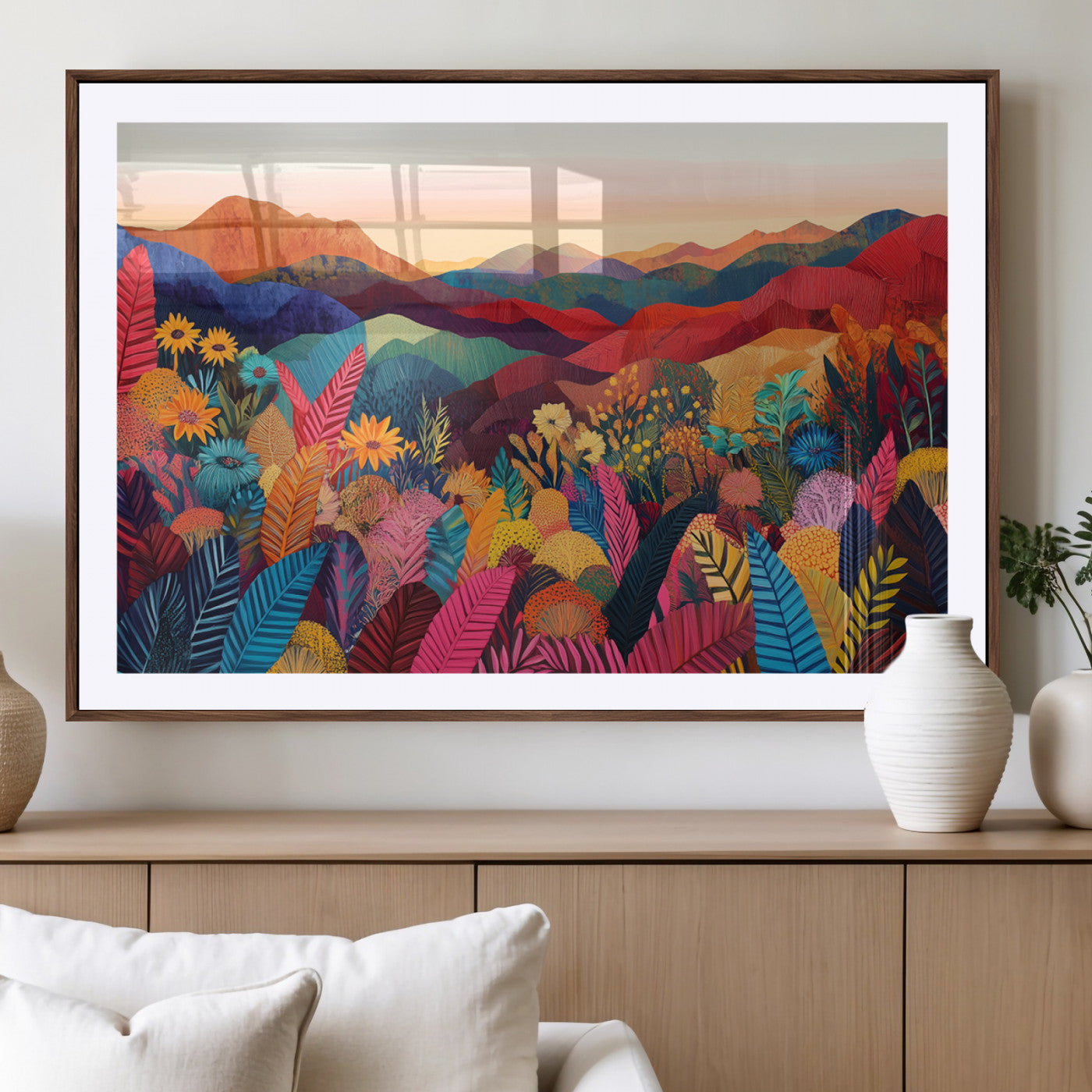 MGC-FP-36x24 - YAYOI KUSAMA Abstract Print - Landscape Canvas Wall Art Print - Vibrant Modern Decor for Living