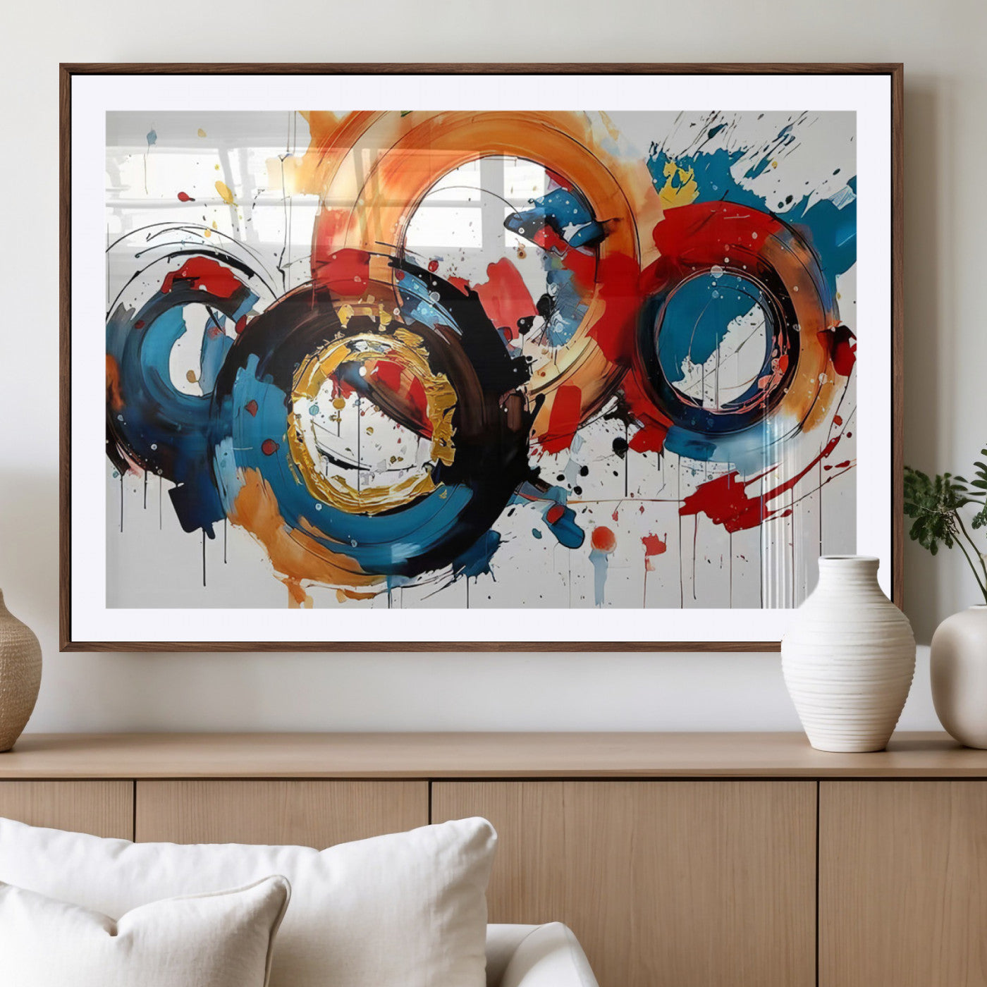 MGC-FP-36x24 - Abstract Wall Art, Rings Wall Art Canvas Print