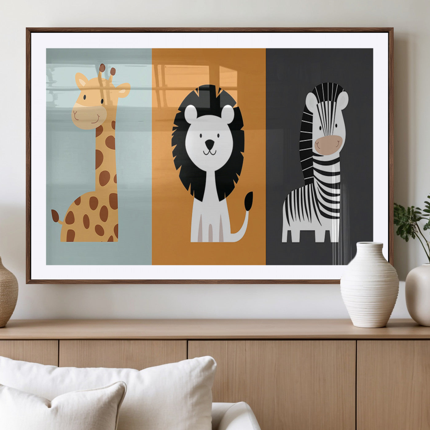 MGC-FP-36x24 - Boho Jungle Animal Nursery Wall Art Prints - Safari Decor in Earth Tones for Modern and Stylish