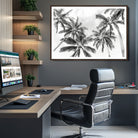 Edit-Images-Black and White Palm Tree Wall Art – Monochrome Tropical Canvas Print for Coastal or Minimalist Living Room Decor