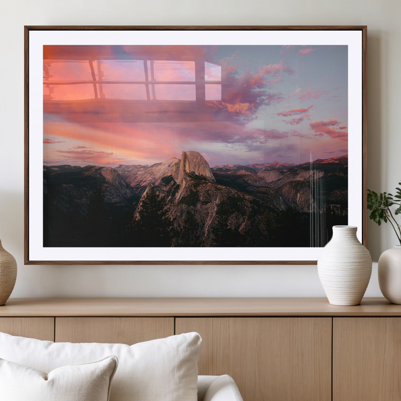 MGC-FP-36x24 - Half Dome Wall Art Canvas Print, Framed Yosemite National Park Art Picture Print, Dramatic Sunset Perfect Adventurous Wilderness Decor Artwork