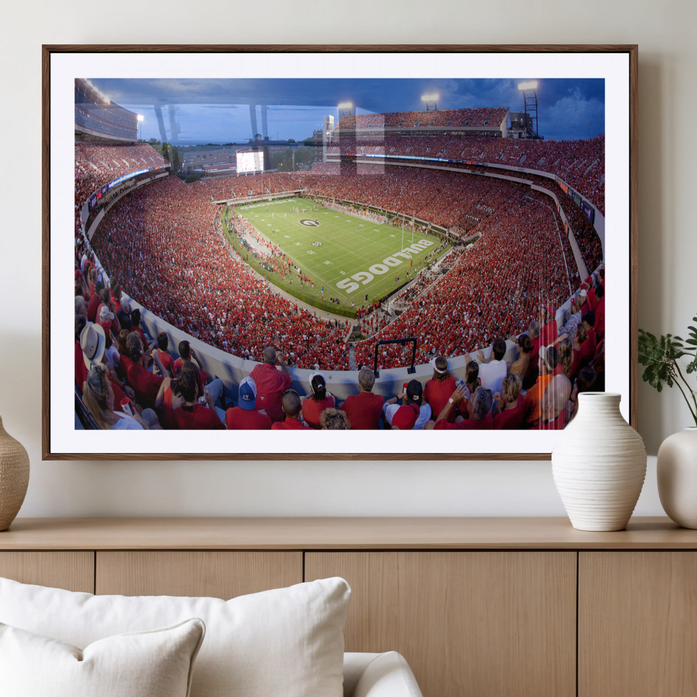 10244378-MGC-FP-40x30-Dooley Stadium Wall Art Print, Sports Arena Canvas Wall Art, Dooley Field at Sanford Stadium Canvas Print, Modern Athletic Field Art Printing