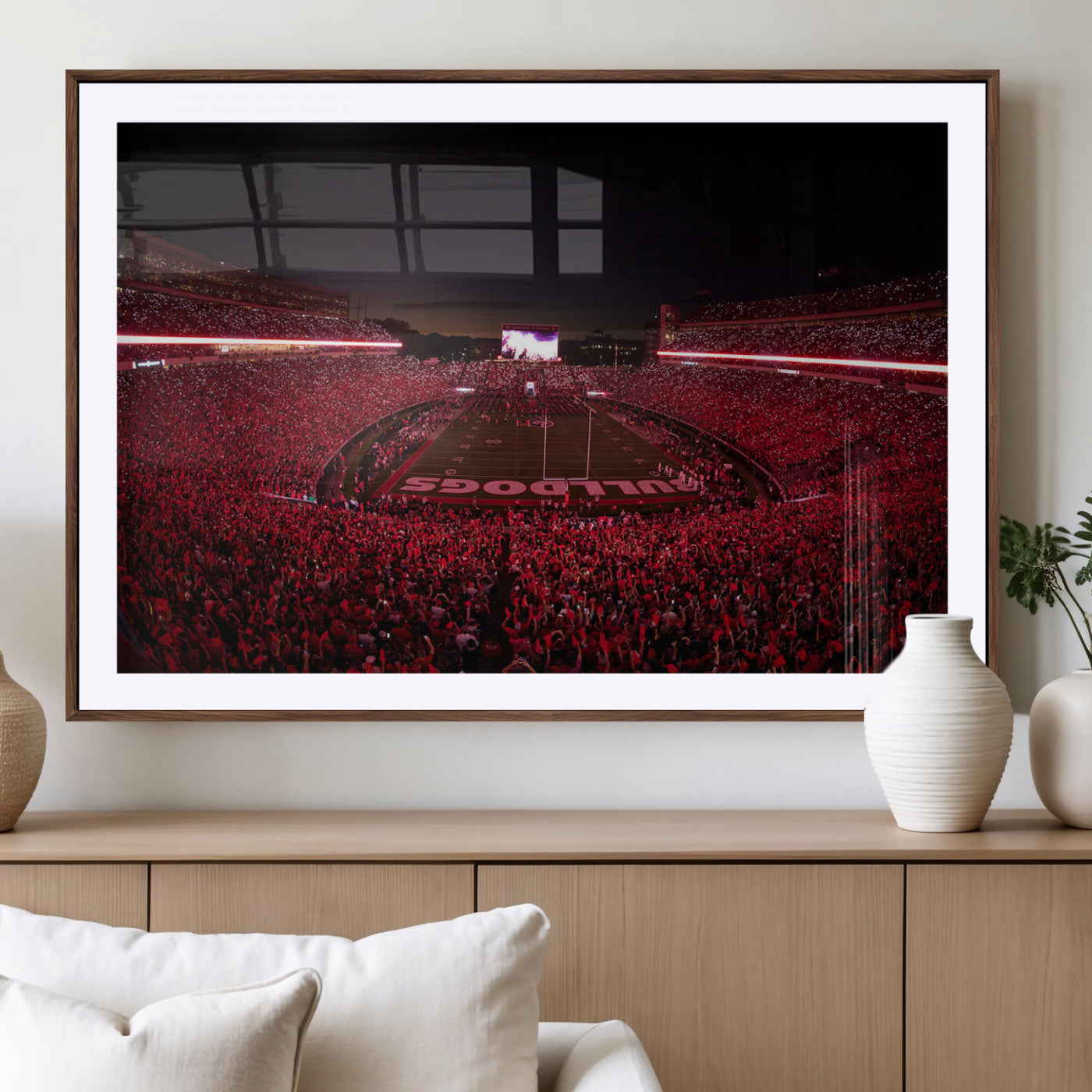 Dooley Stadium Wall Art Print, Sports Arena Canvas Wall Art, Dooley Field at Sanford Stadium Canvas Print, Modern Athletic Field Art Printing