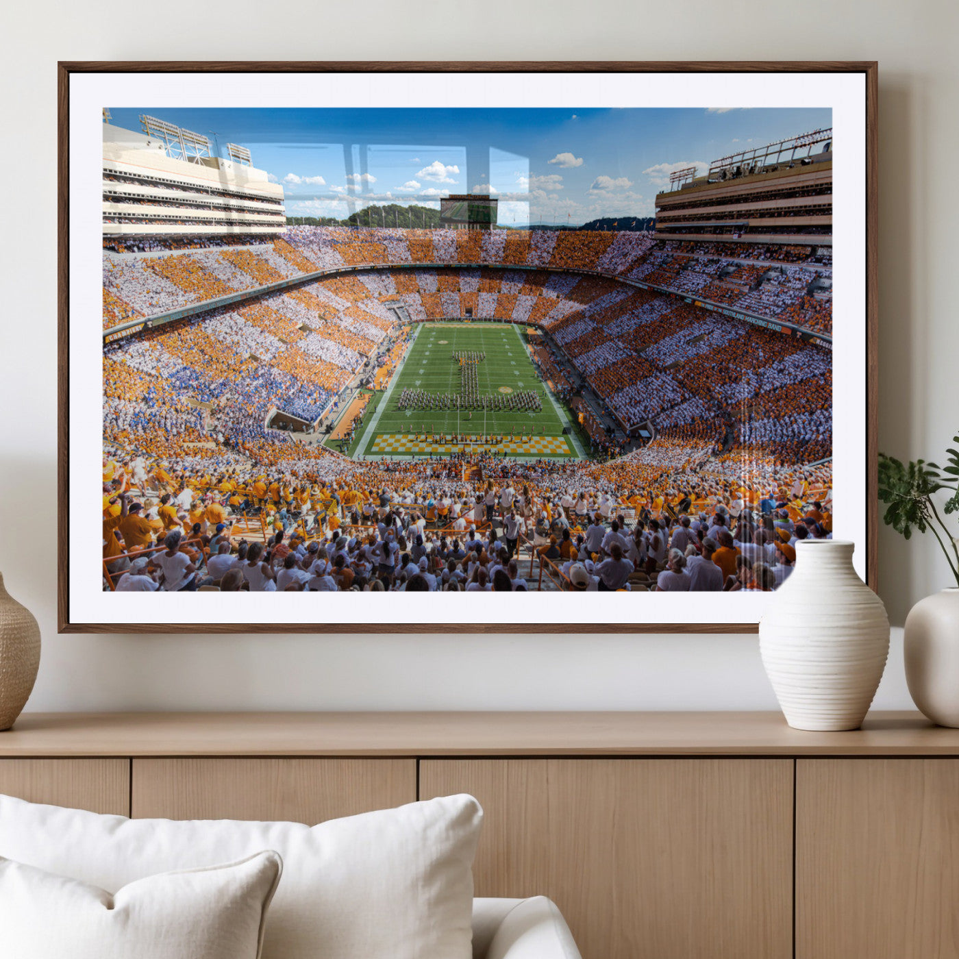 64238859-MGC-FP-40x30-Tennessee Neyland Stadium Wall Art Print, Sports Arena Canvas Wall Art, Panoramic Stadium Canvas Print, Modern Athletic Field Art Printing