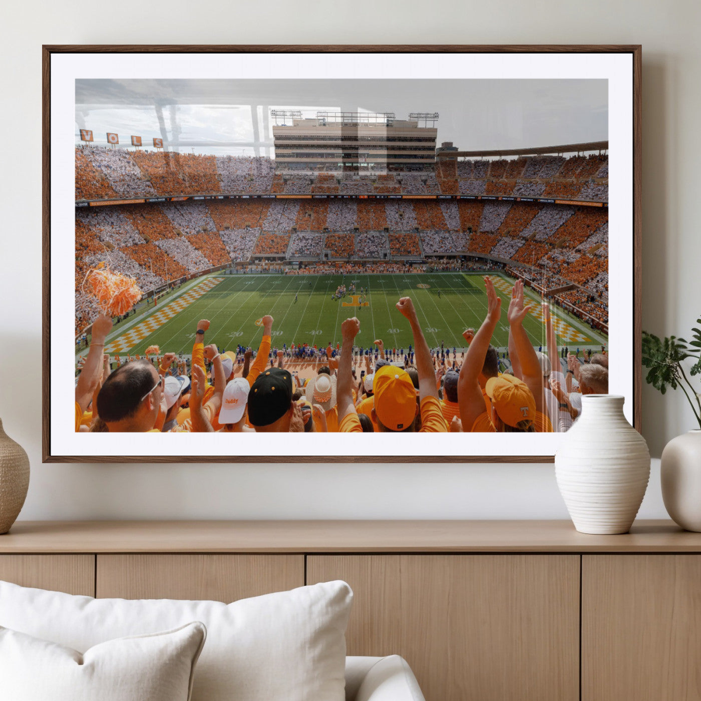 76011417-MGC-FP-40x30-Tennessee Neyland Stadium Wall Art Print, Sports Arena Canvas Wall Art, Panoramic Stadium Canvas Print, Modern Athletic Field Art Printing