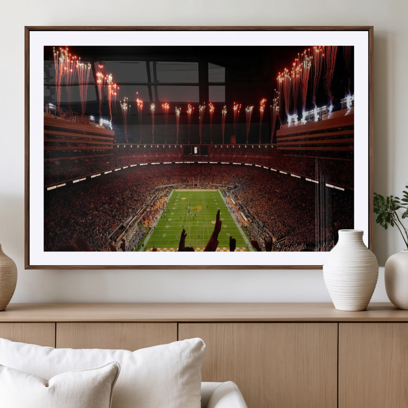 73358115-MGC-FP-40x30-Tennessee Neyland Stadium Wall Art Print, Sports Arena Canvas Wall Art, Panoramic Stadium Canvas Print, Modern Athletic Field Art Printing