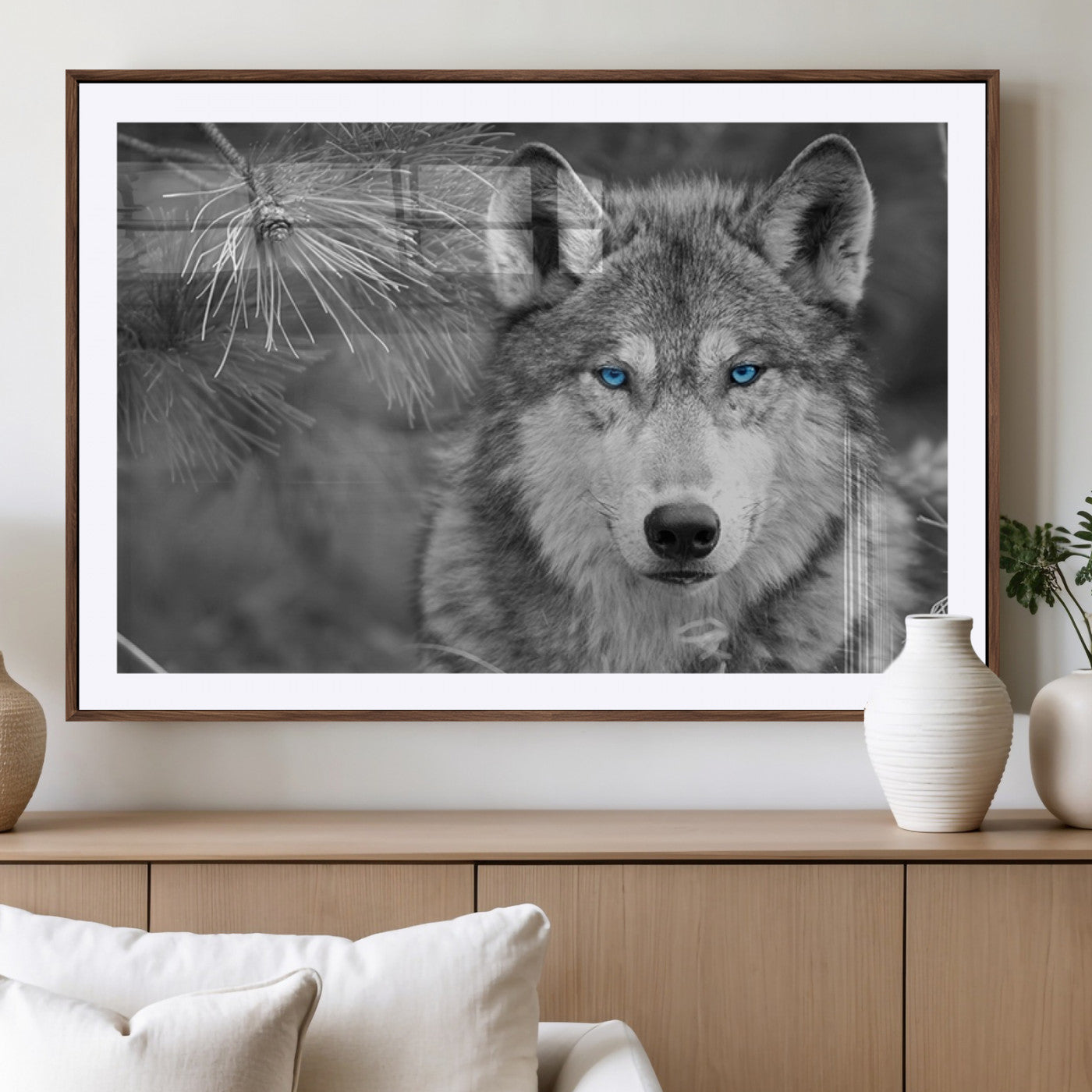 MGC-FP-36x24 - Wild Wolf Blue Eye Wall Art Canvas Print