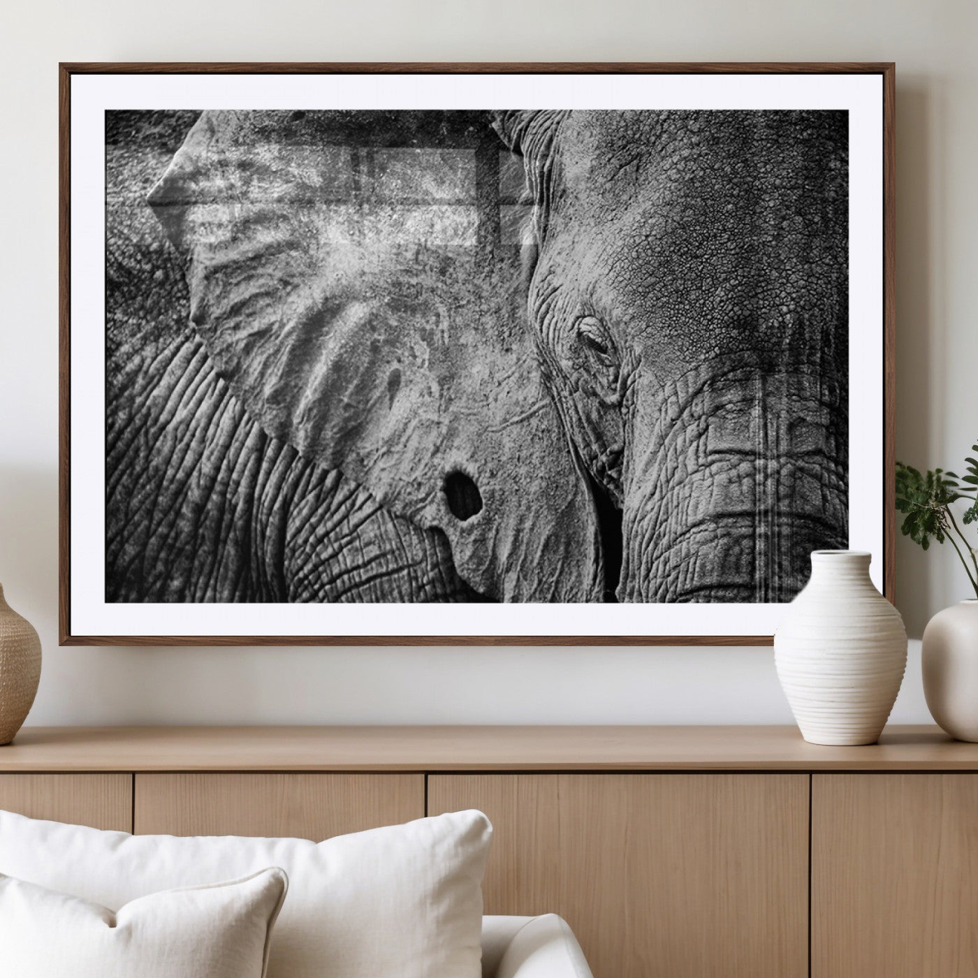 MGC-FP-36x24 - Wild Old Elephant Wall Art Canvas Print