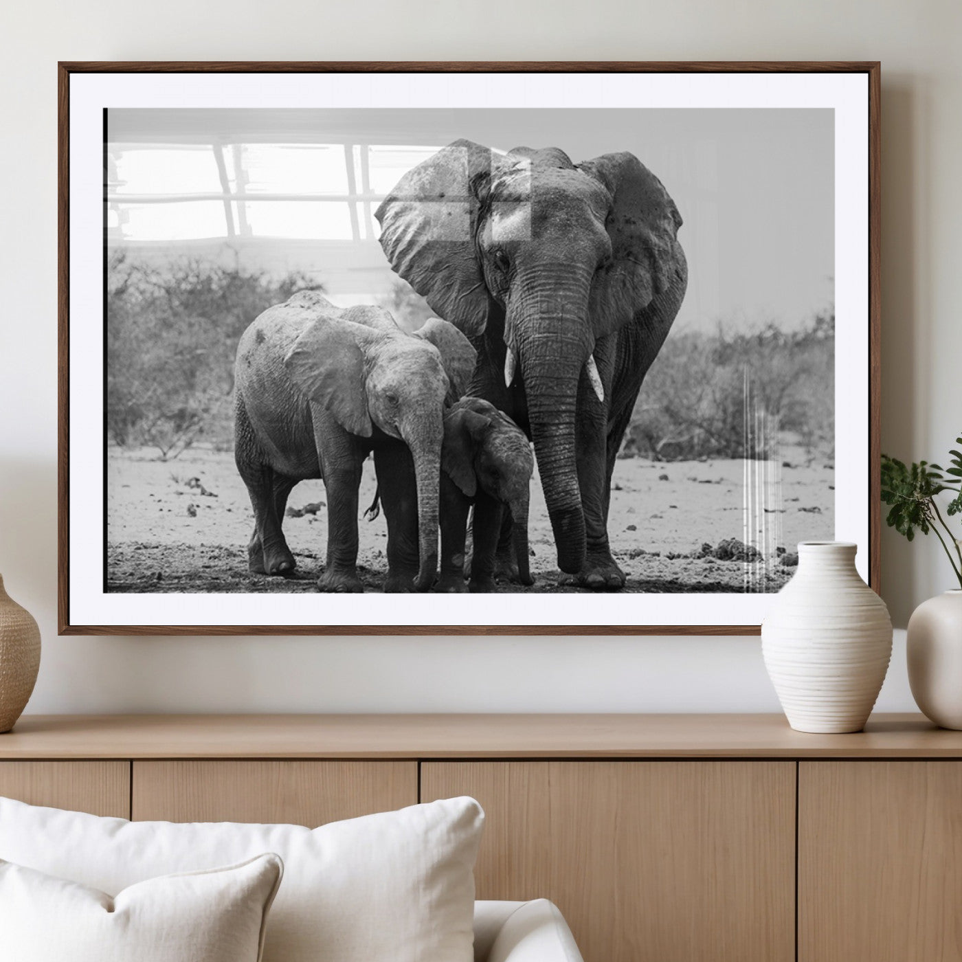 MGC-FP-36x24 - Elephant Family Africa Wall Art Canvas Print