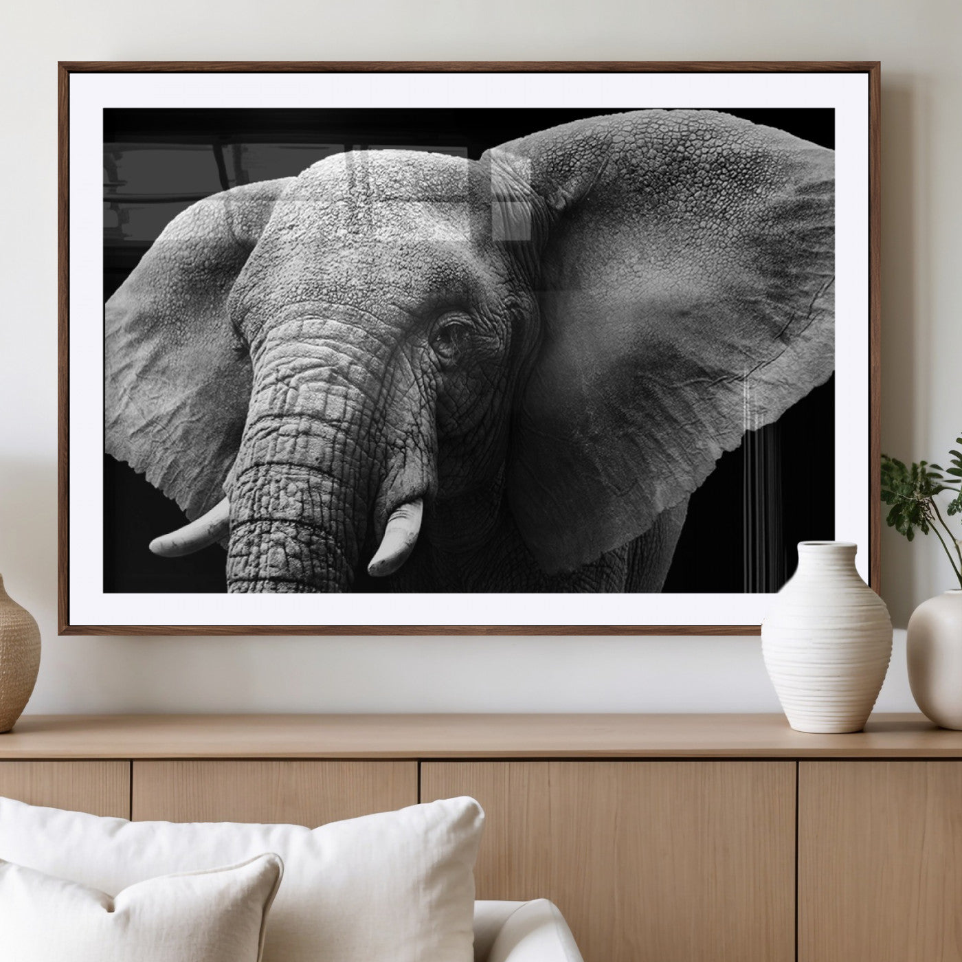 MGC-FP-36x24 - Big Elephant Close Up Wall Art Canvas Print