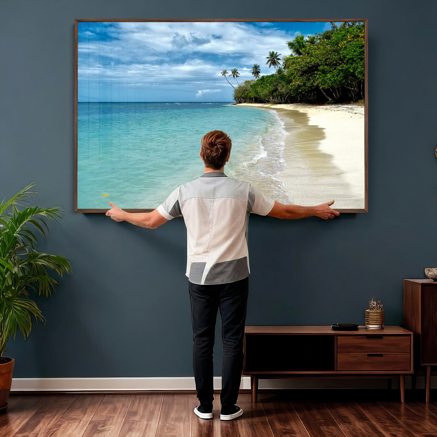 50626792-MGV-CV-36X24 - Puerto Rico Beach Paradise Wall Art – Tropical Coastal Print