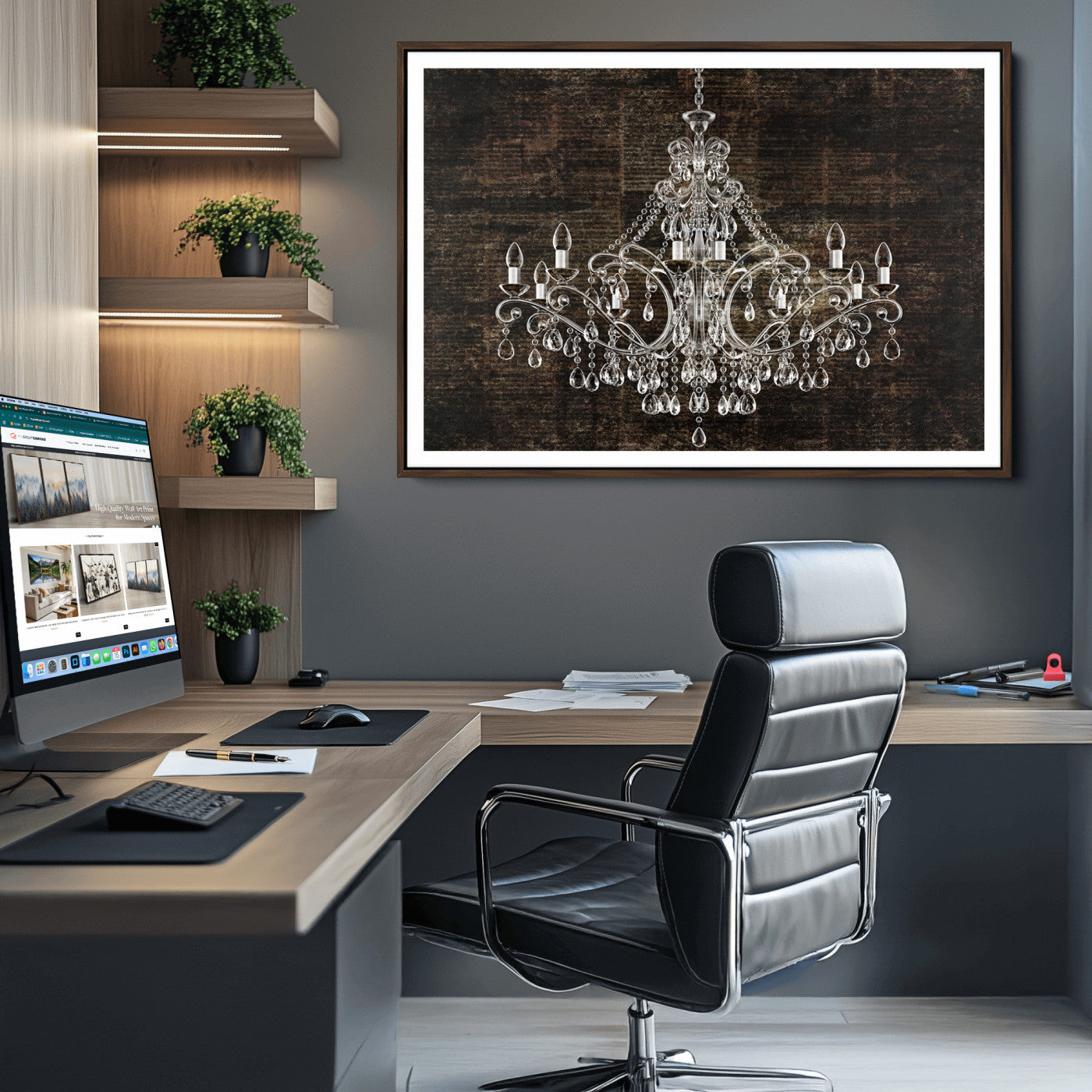 69434-MGV-CV-36X24-Rustic Chandelier Canvas Print