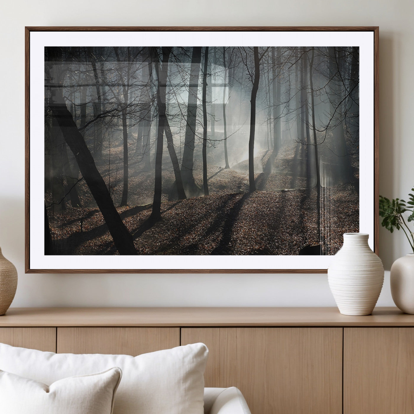 -Dark Family and Tree Wall Art Canvas Print
