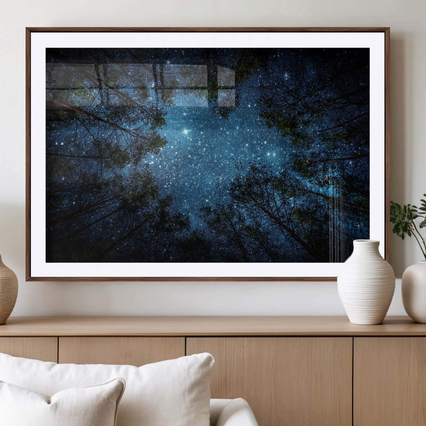 -Forest and Stars Wall Art Canvas Print
